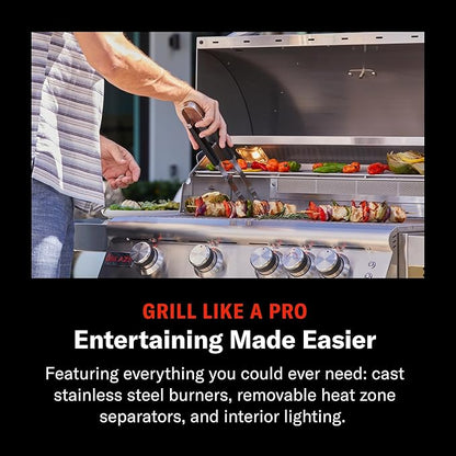 Blaze Grills Premium LTE+ | 40-Inch 5-Burner Barbecue | Built-In Natural Gas Grill | Professional Stainless Steel BBQ | Rear Infrared Burner + Rotisserie Kit | BLZ-5LTE3-NG