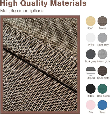 Sunny Guard Customized 3.3'x8' Brown Balcony Privacy Screen,180 GSM Apartments Railing Fence Cover,Heavy Duty Mesh Windscreen for Deck,Outdoor,Backyard,Patio