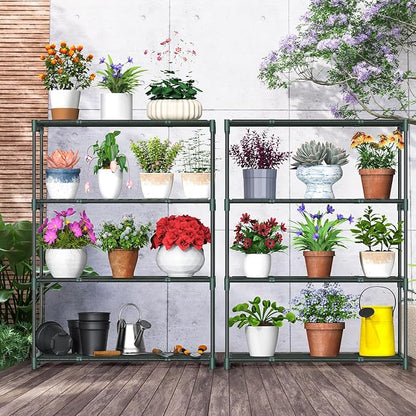Ohuhu Plant Greenhouse Shelves 4 Tier 2 Pack Extra-Wide Stable Green House - Image 2