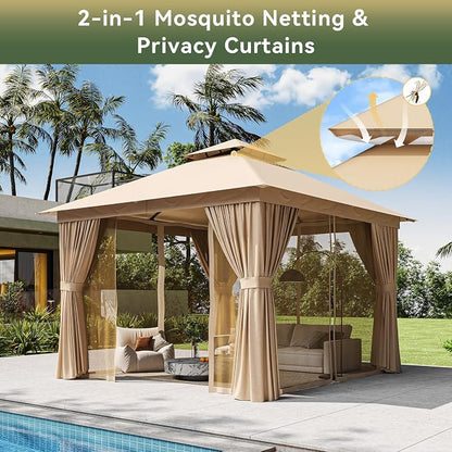 10'x10' Gazebo, Metal Frame Canopy - Image 3