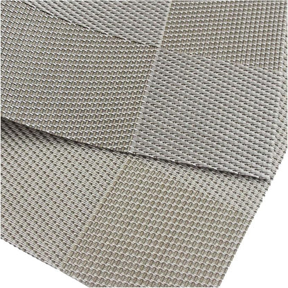 PIGCHCY Placemats Heat-Resistant Non-Slip Washable Easy to Clean Woven Vinyl Placemats for Dining Table(Set of 4, Grey)