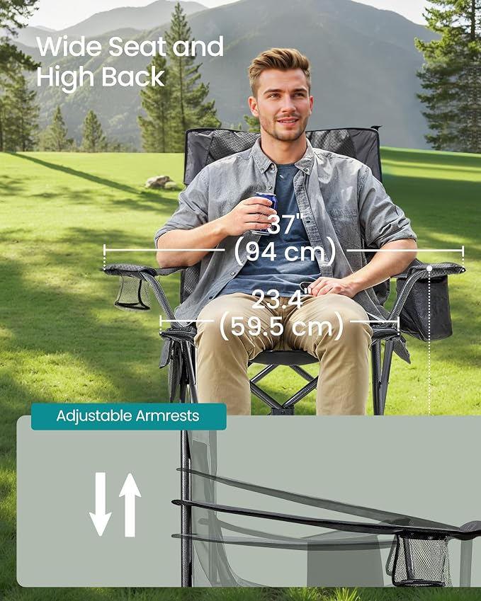 SONGMICS Camping Chair, Folding Oversized Chair, Comfortable and Heavy-Duty - Image 4