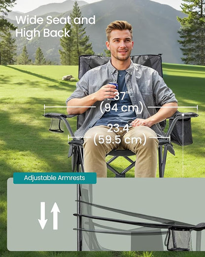 SONGMICS Camping Chair, Folding Oversized Chair, Comfortable and Heavy-Duty - Image 4