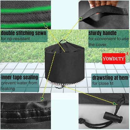 Round Fire Pit Cover for Solo Stove Bonfire 20 Inch, Waterproof Heavy Duty 600D Material Patio Firepit Cover 20" for Solo Stove Bonfire Series,Round 21" D x 15" H