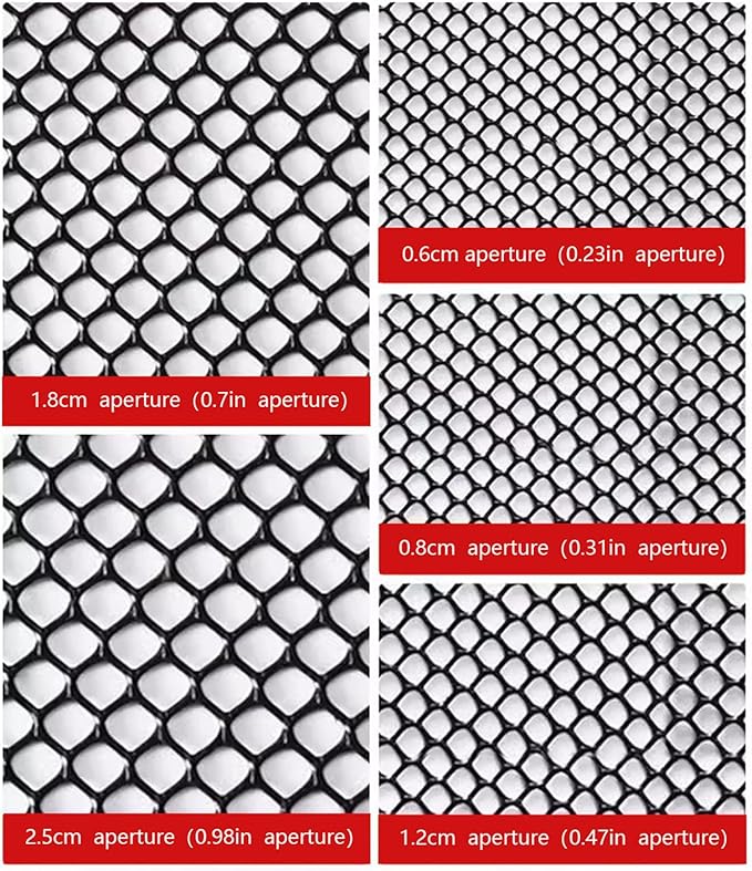 39.3IN x 65.6FT Garden Plastic Wire Mesh Fencing, Black Plastic Safety Fence Roll Poultry Breeding Netting Balcony Protection Net for Gardening Animal Pet Vegetable(Size:39.3INx98.4FT-Mesh 0.47IN)