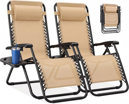 NEWBULIG Zero Gravity Chairs Set of 2, Folding Lounge Recliner Chair | Portable by NEWBULIG