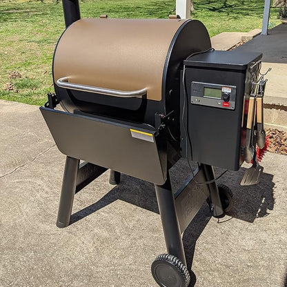 Utheer Folding Front Shelf for Traeger Pro 22, Pro 575, Ironwood 650 Pellet Grills, BAC362 Grill Accessory 25" x 12", Heavy-Duty Steel Table Supports 60 LBS, Foldable Prep & Storage Station