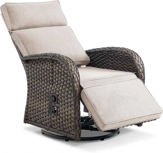 Zero Gravity Patio Swivel Recliner Chair - Image 7