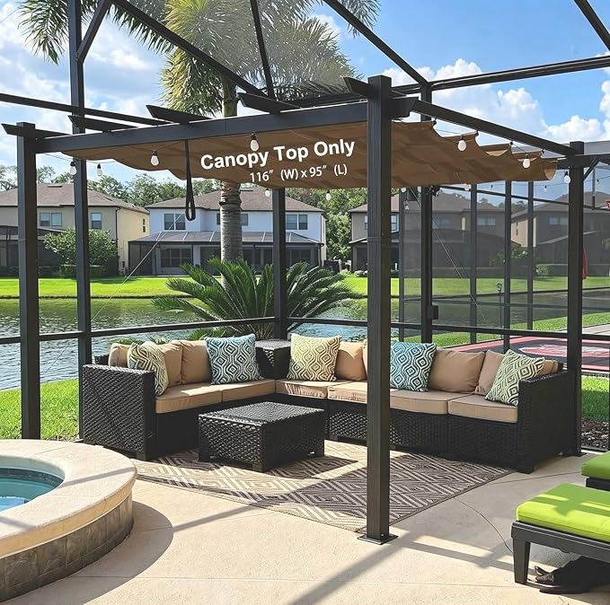 Pergola Shade Cover Replacement Canopy Top Compatible - Image 4