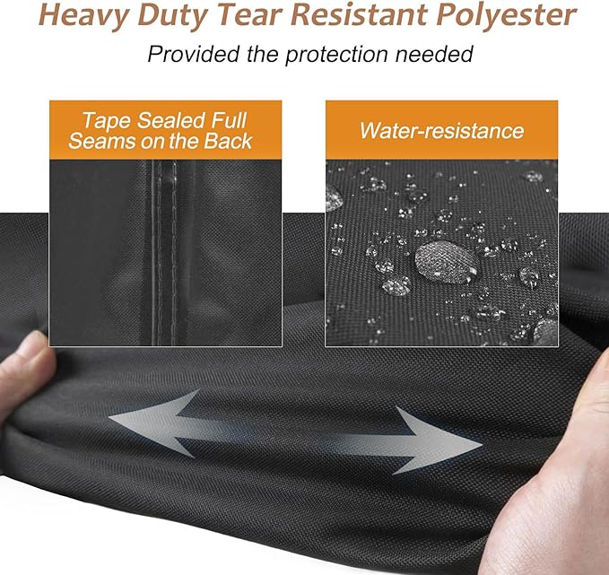 NettyPro Patio Table Cover Rectangular 105 x 75 Inch, Waterproof Outdoor Furniture Set Covers for Dining Table and Chair Rectangle, Black