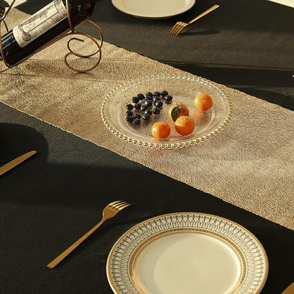 Fave Gold Table Runners 60 Inches Heat Resistant Table Runner Line Shaped Short Table Runner Washable Table Mats for Wedding Party Banquet Event Dining Decoration (Line )