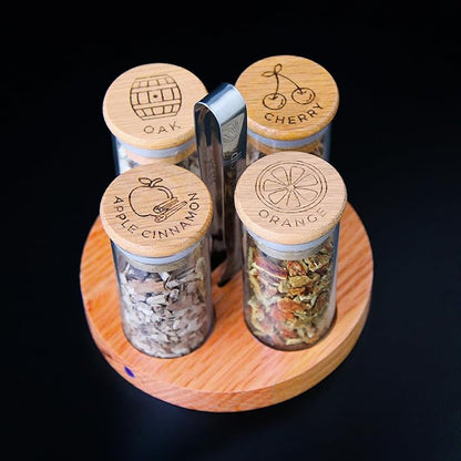 Cocktail Smoker Kit with Bar Stand Smoky Pro with Torch and Selected Wood Chips. All You Need in 1 Set to Smoke Your Whiskey, Bourbon, Scotch, Old Fashioned. A Great Home bar ChristmasGift