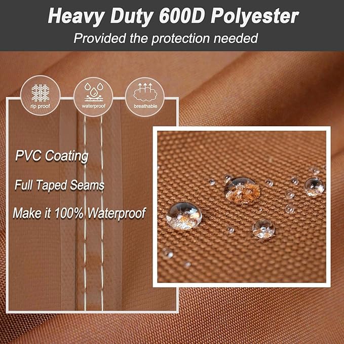 NettyPro Grill Cover Heavy Duty Waterproof 32 inch, Outdoor 2 Burner BBQ Gas Grill Cover for Outside Small Weber, Char-Broil, Brinkmann, Jenn Air, Nexgrill Barbecue, Brown