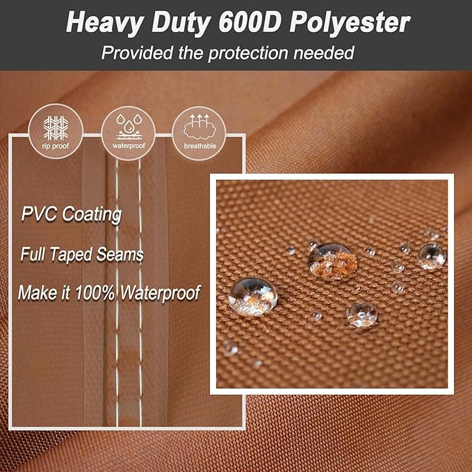NetttyPro Smoker Cover for Outside Electric Masterbuilt Smoker 30 inch, Outdoor Waterproof Heavy Duty Square Vertical Small Grill Cover, 19" W x 18" D x 33" H, Brown