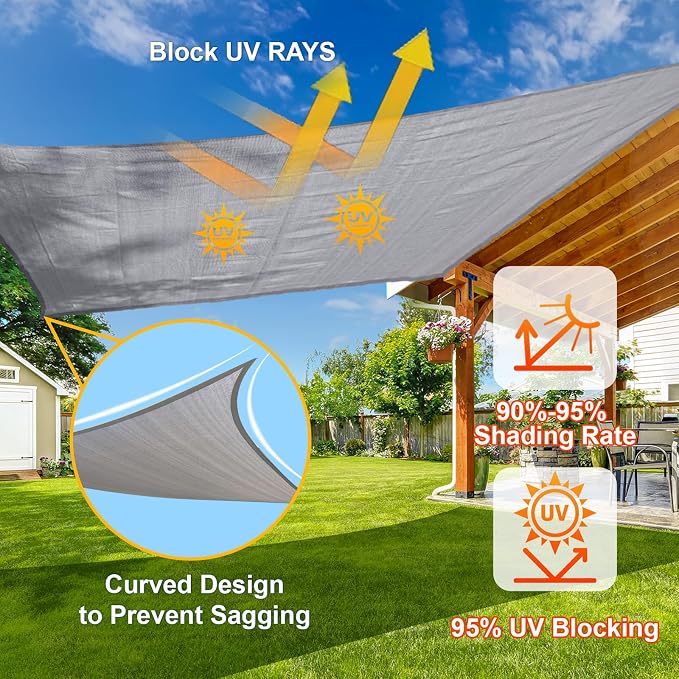 16' x 16' x 16' Triangle Sun Shade Sail, pergola - Image 4