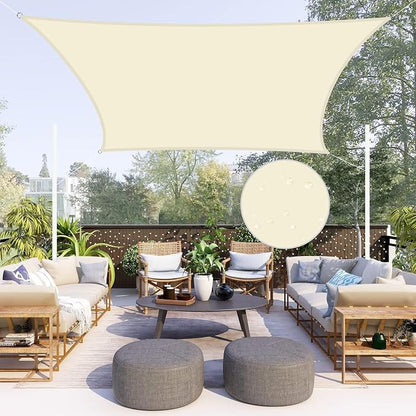 Neween Shade Sails, Waterproof Sun Shade Sail Rectangle UV Block Canopy Sun by Neween