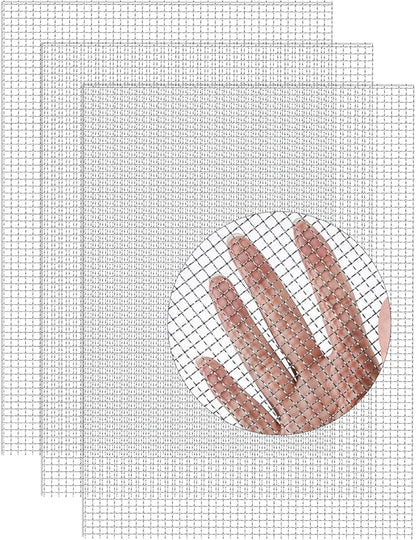 3Pack 5Mesh 10'' x 14'' Wire Mesh Screen, 304 Stainless Steel Anti-Rusted Mesh Screen, Sturdy Wire Diamaeter 0.7mm, Easy to Cut, Woven Sturdy Metal Mesh Sheets for Air Vent, DIY Project, Drainage