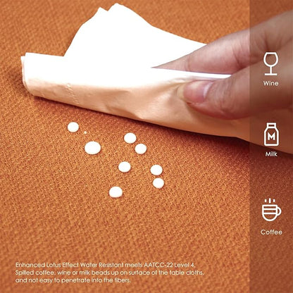 BALCONY & FALCON Rectangle Tablecloth Washable Wrinkle Resistant and Water Proof Table Cloth Decorative Linen Fabric Tablecloths for Dining Parties Kitchen Wedding and Outdoor Use (Pumpkin, 57x118)