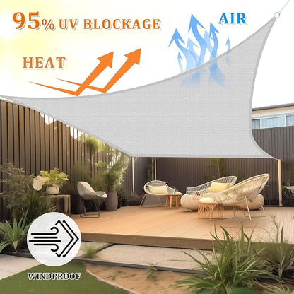 Shade&Beyond Rectangle Sun Shade Sail 12'X16' Permeable Canopy Light Grey - Image 2