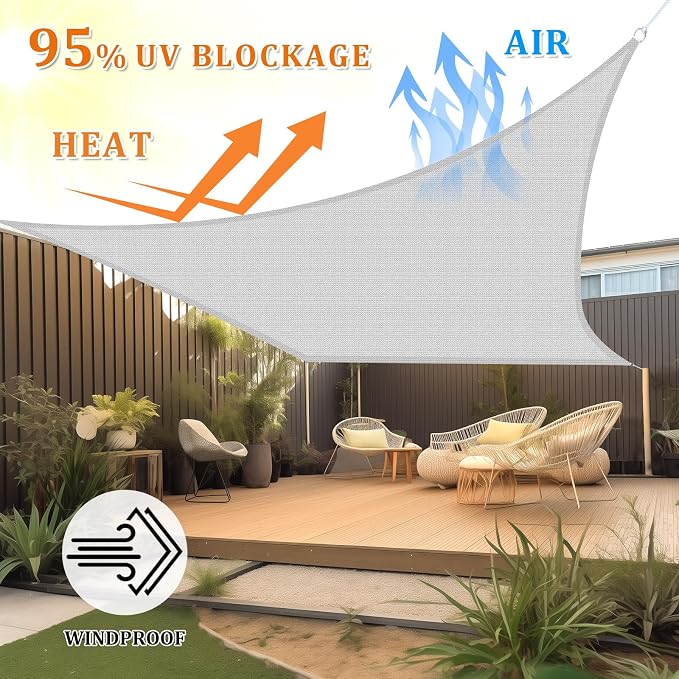 Shade&Beyond 10'x12' Sun Shade Sail Canopy Rectangle, UV Block Breathable - Image 2