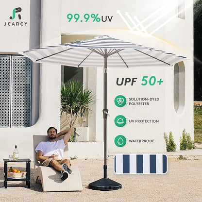 JEAREY 9FT Outdoor Patio Umbrella, Market Umbrella - Image 3
