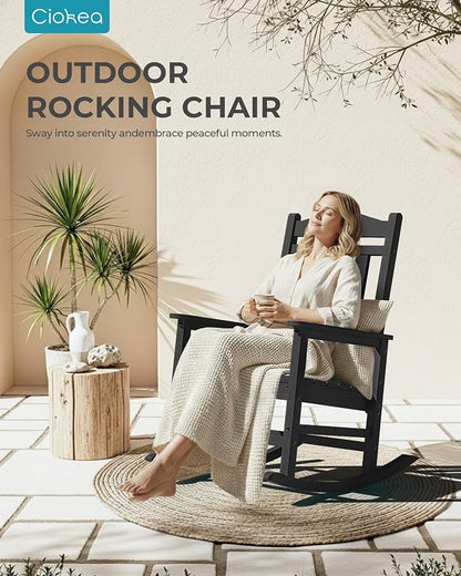 Oversized Outdoor Rocking Chairs Set of 2, 380lbs Heavy-Duty Large Patio Rocker - Image 5