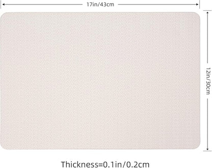 Faux Leather Placemats Set of 6 – 17x12 Inch Vinyl Table Mats, Heat Resistant, Non Slip, Wipeable & Washable, Easy to Clean Dining Table Decor for Kitchen & Dining Room （Ivory White）