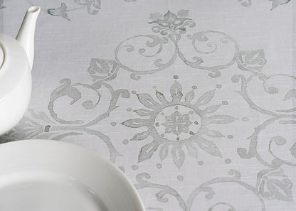 Maison d' Hermine Table Cloth Round Table 100% Cotton 63 Inches Tablecloth Reusable Decorative Everyday Use for Dining Room, Farmhouse, Home, Party, Festive & Wedding Spring Summer - Cedrat