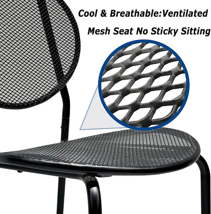 Patio Dining Chairs Set of 2, Metal Mesh Patio Furniture Set - Image 5