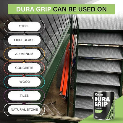 Dura Grip Anti-Slip Paint for Concrete, Wood, Tile and Metal – Non-Skid Coating for Floor, Decking and Ramps – Gallon (Medium Gray)