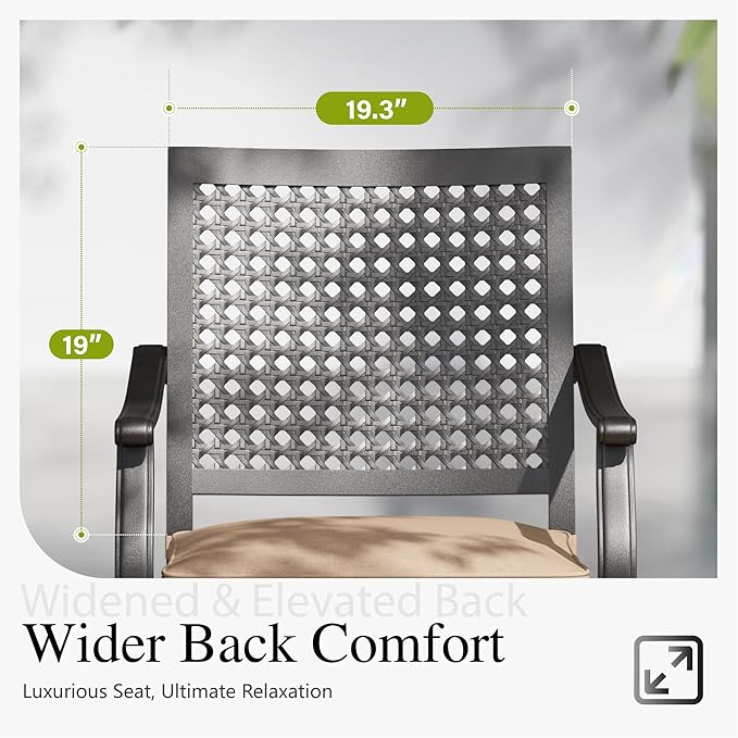 Sophia & William Round Patio Table and Chairs Set, Outdoor Dining Set for 4, 5 Piece Metal Patio Furniture, 42" Black Table(Beehive)