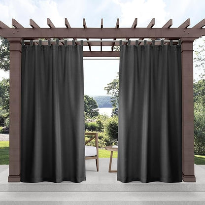 Exclusive Home Cabana Solid Indoor/Outdoor Light Filtering Hook-and-Loop Tab by TownCountryLiving