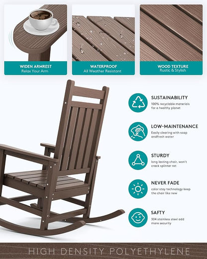 SERWALL Oversized Rocking Chair, Outdoor Rocking Chair - Image 4