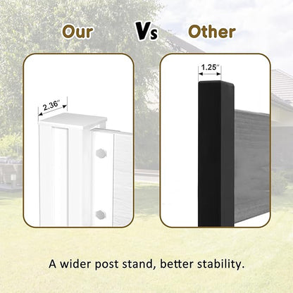 MUPATER 60"×78" No-Dig Privacy Screen, Sturdy Outdoor Screen for Hard Ground & Soil, Flexible Installation, Sturdy Aluminum Column, Decorative Fence Panel, Air Conditioner Shield, White (2 Panels)