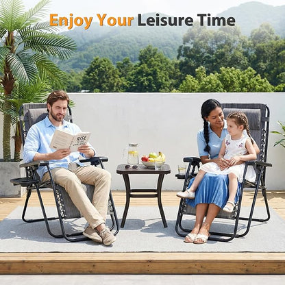NEWBULIG Zero Gravity Chairs Set of 2, Folding Lounge Recliner Chair | Portable - Image 2