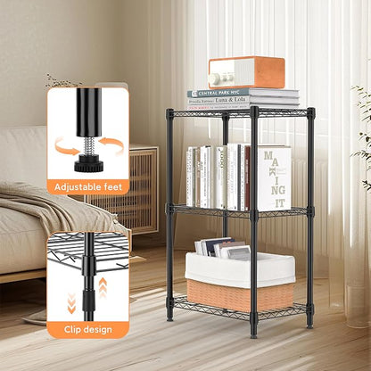 M MZG 3 Tiers Shelf Metal Storage Shelves Wire Rack Closet Organizers - Image 4