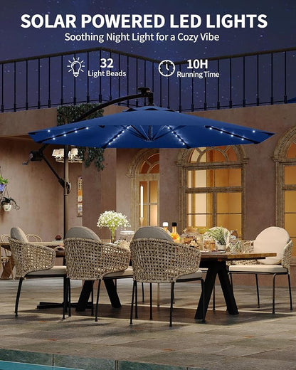 Garvee 10FT Solar Lights Offset Patio Umbrella - Image 9