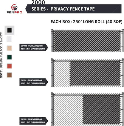 Chain Link Fence Privacy Tape (Obsidian Black)