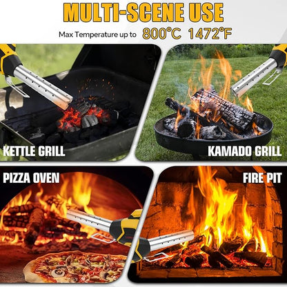 Cordless Fire Starter Compatible with Dewalt 20V Max Battery, 400W Electric Fire Starter 1472℉ in 60S, Charcoal Lighter with Air Blower for Charcoal, BBQ, Grill, Wood(Tool Only)