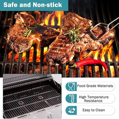 Criditpid Grill Replacement Parts for Charbroil 463340516 463370519 463370516 463278418, Cast Iron Grill Grates, Burners, Igniter, Heat Plates, Crossover Tubes Kit for Charbroil Gas2coal 463336818.
