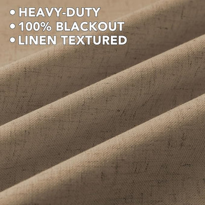 H.VERSAILTEX Linen Curtains 100% Blackout Curtains - Image 5