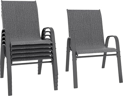 Patio Chairs Set of 6, Stackable Outdoor Dining Chairs Set by Betterhood