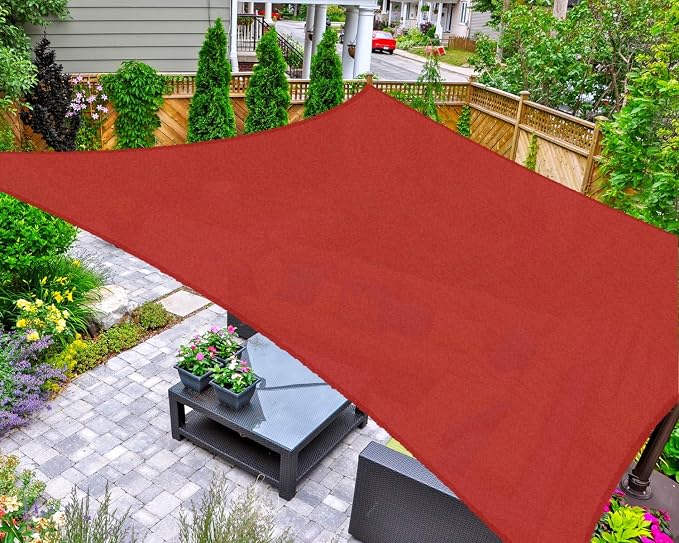 AsterOutdoor Sun Shade Sail Rectangle 8' x 12' UV Block Canopy by AsterOutdoor