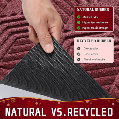 Yimobra Large Door Mat 47x32, All-Season Waterproof Outdoor Mats for Front Door Entrance with Drainage Holes, Heavy Duty Non-Slip Doormat for Garage Patio Entryway Indoor, Red