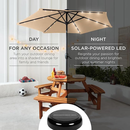 Best Choice Products 7.5ft Solar Umbrella LED Lighted Patio Umbrella, Table - Image 3