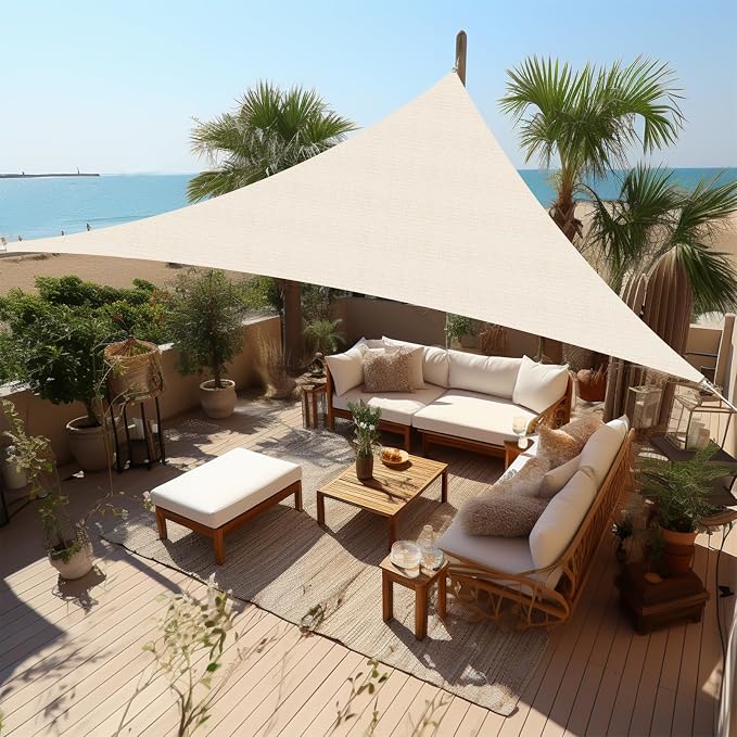 Shade&Beyond Custom Sun Shade Sail 15'x17'x22.7' Triangle Sun Sail Shades Patio by ShadeBeyond