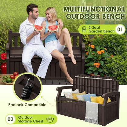 Greesum 80 Gallon Heavy-Duty Outdoor Storage Bench - Image 6