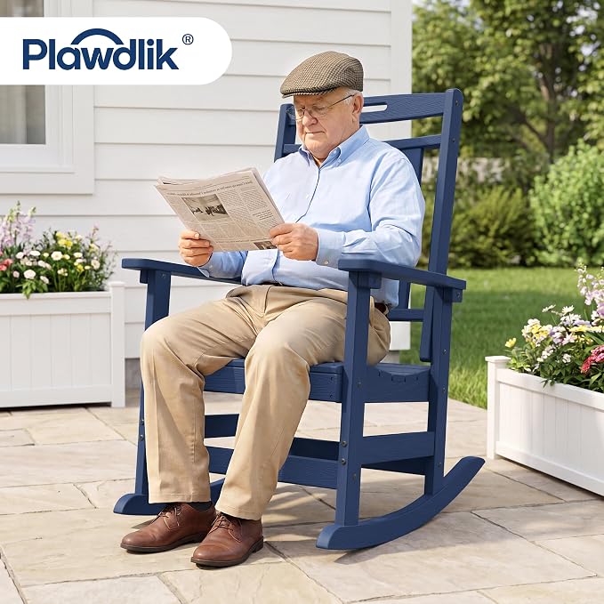 Oversized HDPE Outdoor Rocking Chair Set of 2, All-Weather, Extra Large & Extra - Image 6