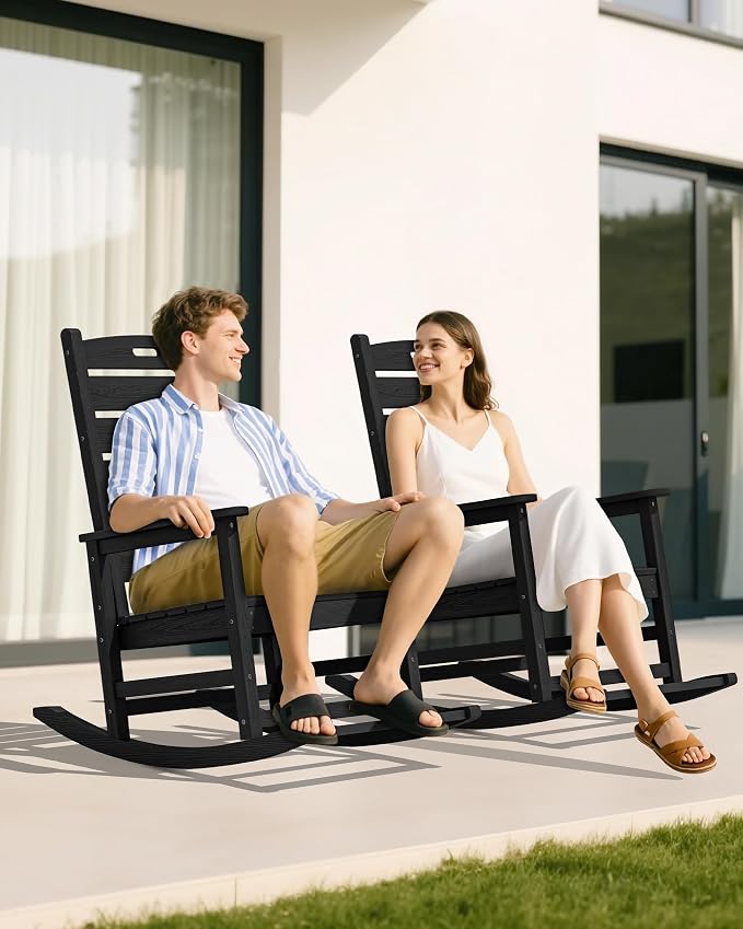 SERWALL HDPE Outdoor Rocking Chair - Image 8
