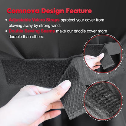 Comnova Grill Cover for Camp Chef 3 Burner Stove - 600D Outdoor Camping Stove Cover Waterproof, 3-Burner Griddle Covers for Camp Chef TB90LW, TB90LWG, TB90LWG15, PRO90, SPG90B, Tundra Pro 16 and More